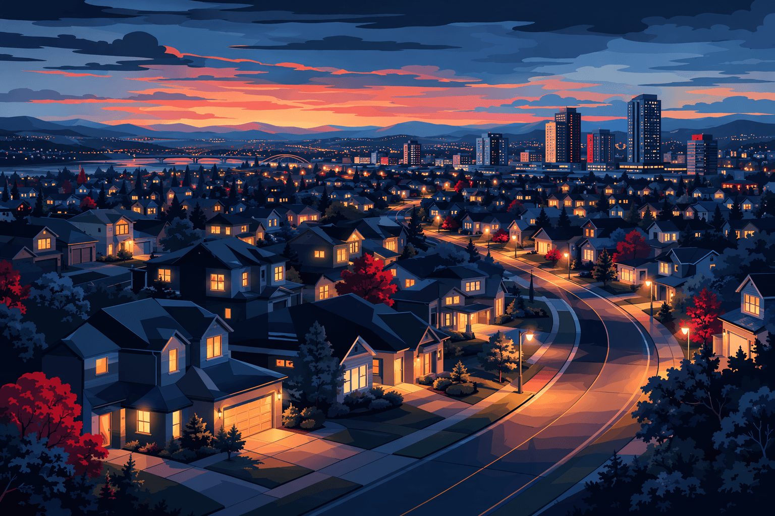 Suburban growth - illustration, Jake Team LLC