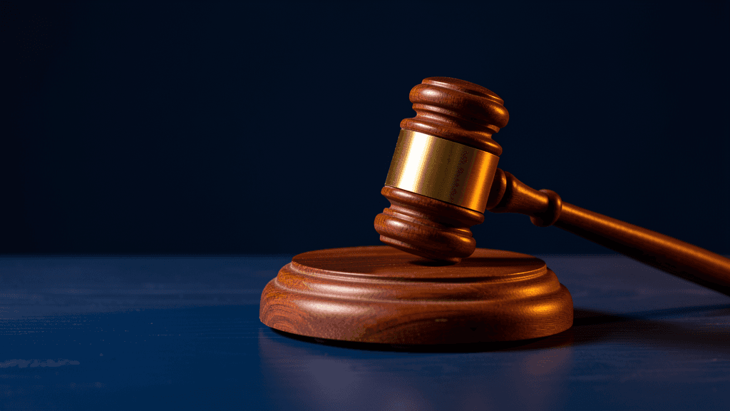Wooden gavel on dark blue surface, representing Texas data center policy — illustration, Jake Team LLC