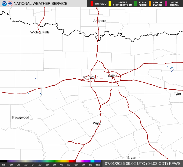 National Weather Service radar for North Texas (KFWS)