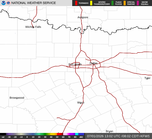 National Weather Service radar for North Texas (KFWS)