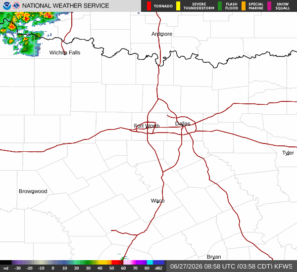 National Weather Service radar for North Texas (KFWS)