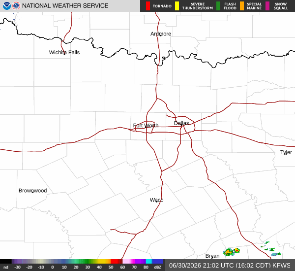 National Weather Service radar for North Texas (KFWS)